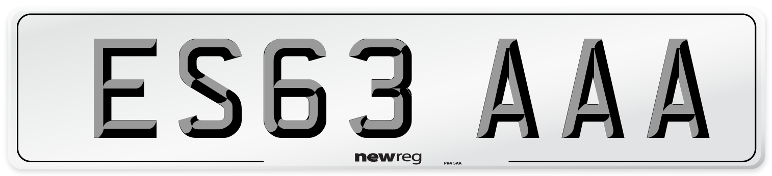 ES63 AAA Number Plate from New Reg